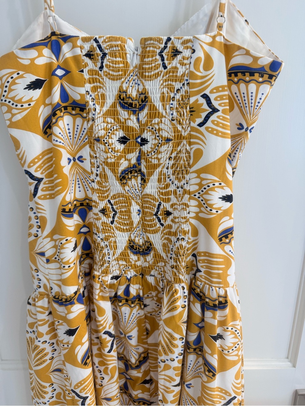 Moon River Yellow Floral Print Spaghetti Strap Midi Dress - Picture 5 of 6